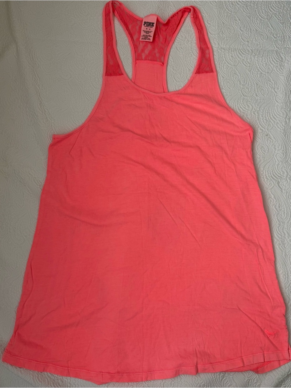 PINK Victoria's Secret Neon Coral Racerback Tank